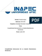 Competitividad Internacional de La Industria Manufacturera Dominicana Ensayo