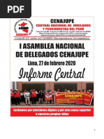 Informe Central de La I Asamblea Nacional de Delegados de CENAJUPE Realizado El 27 de Febrero 2020