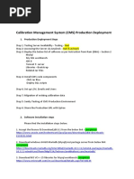 Calibration Management System (CMS) Production Deployment