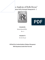 "Five Force Analysis of Rolls Royce": Subject: Business Policy Strategic Management - 2