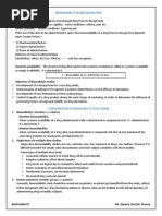 Biaoavaibality & Bioequivalence: F Bioavailable Dose / Administered Dose