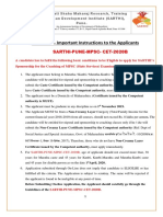 Sarthi-Pune-Mpsc-Cet-2020b - Guidelines - 0 PDF