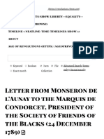 Letter From Monseron de L'aunay To The Marquis de Condorcet, President of The Society of Friends of The Blacks (24 December 1789)