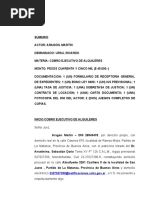 Demanda Cobro Ejecutivo de Alquileres