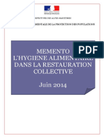 5 Memento Hygiene Alimentaire Restauration Collective DDPP 06 Juin 2014