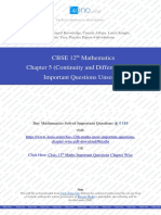 Class 12th Maths Chapter 5 (Continuity and Differentiability) Unsolved