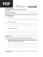 Adding-Value Worksheet PDF