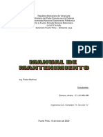 Manual de Mantenimiento - Comedor - Escolar - Estadal (Pedro Antonio Medina) PDF