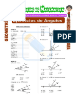 Ejercicios de Ángulos para Segundo de Secundaria PDF