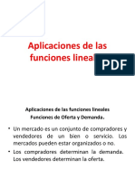 Aplicaciones de Las Funciones Lineales A Oferta y Demanda