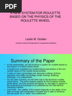 A New System For Roulette Based On The Physics of The Roulette WH