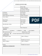 Divorce Questionnaire: Your Full Name Your Current Address Toda 'S Date: Number of Marria Es