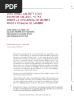 "José Ángel Valente Como Escritor Gallego. Notas Sobre La Influencia de Vicente Risco y Rosalía de Castro" (Margarita García Candeira)