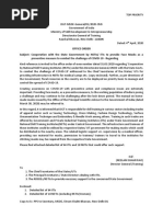 Office Order Subject: Cooperation With The State Government by Nstis/ Itis To Provide Face Masks As A Preventive Measure To Combat The Challenge of Covid-19 - Regarding