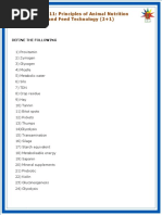 ANN-111: Principles of Animal Nutrition and Feed Technology (2+1)