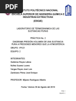 Practica 2 DIAGRAMA PRESIÓN-VOLUMEN DE UNA SUSTANCIA PURA A PRESIONES MENORES QUE LA ATMOSFÉRICA