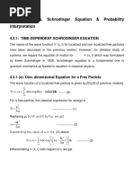 M.No. 4.3 Wave Function, Schrodinger Equation & Probability Interpretation