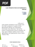 Case Presentation On Parkinson'S Disease: Presented By: T.Avinash Vith Pharm D Y13PHD0721