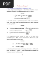 The Celsius, Fahrenheit, and Kelvin Temperature Scales: Problems of Chapter 1