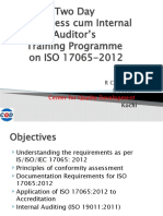 Two Day Awareness Cum Internal Auditor's Training Programme