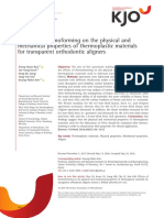 Effects of Thermoforming On The Physical and Mechanical Properties of Thermoplastic Materials For Transparent Orthodontic Aligners