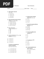 Evaluación de Factorizacion Grado 8.