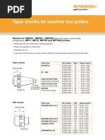 Taper Shanks For Machine Tool Probes Data Sheet