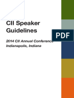 CII Speaker Guidelines: 2014 CII Annual Conference Indianapolis, Indiana