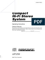 Compact Hi-Fi Stereo System: Lbt-Zx9