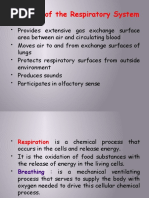 Functions of The Respiratory System