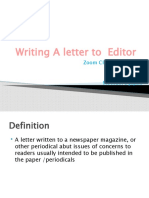 Writing A Letter To The Editor