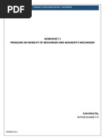 Worksheet 1 Problems On Mobility of Mechanism and Grashoff'S Mechanism