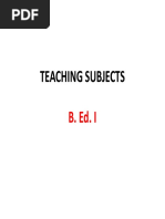 B.Ed Optional Subjects Common