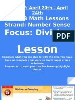 Week Of: April 20th - April 24th: Grade 3 Math Lessons Strand: Number Sense