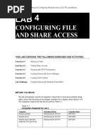 Configuring File and Share Access: This Lab Contains The Following Exercises and Activities