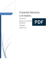 Ensayo Sobre La Creacion Literaria y El Teatro.