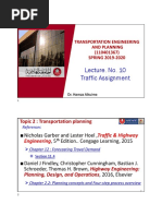 Lecture. No. 10 Traffic Assignment: Topic 2: Transportation Planning