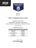 HRM of Lankabangla Finance Limited: MGT 351 Section: 4