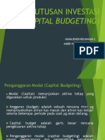 Keputusan Investasi (Capital Budgeting) Manajemen Keuangan 2 Andri Helmi M, S.e., M.M.