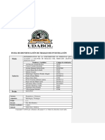 Ficha de Identificación de Trabajo de Investigación: Nombres y Apellidos Código de Estudiantes