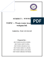 TOPIC:-Waste Water Treatment at Welspun LTD.: Subject: - Wwwe