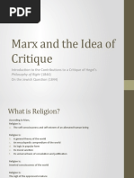 Marx and The Idea of Critique: Introduction To The Contributions To A Critique of Hegel's On The Jewish Question (1844)