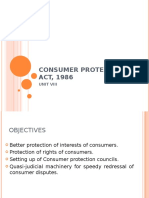 Consumer Protection ACT, 1986: Unit Viii