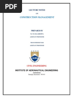 Iare Construction Management Lecture Notes