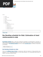 Bar Bending Schedule For Slab - Estimation of Steel Reinforcement in Slab PDF