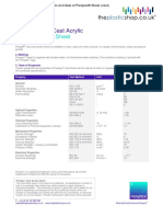 Perspex Cell Cast Acrylic: Technical Data Sheet