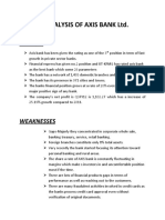 Swot Analysis of Axis Bank LTD.: Weaknesses