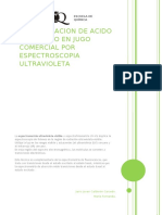 Determinación de Ácido Ascórbico en Jugo Comercial Por Espectroscopia Ultravioleta