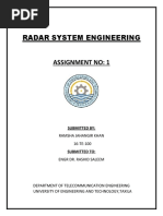 Radar System Engineering: Assignment No: 1