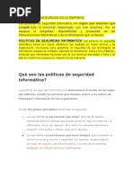 Politicas de Seguridad en La Empresa